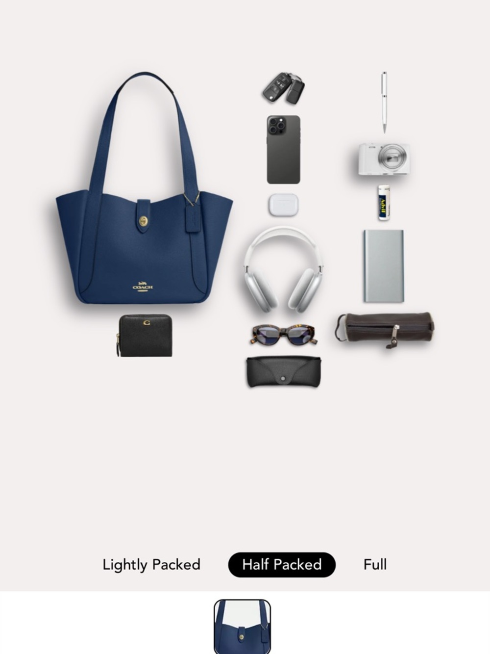 Coach Hadley Turnlock Pebbled Leather Tote Bag in Cream/Chalk| Everyday Work Bag - Picture 12 of 15